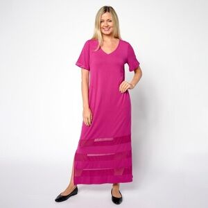 Colleen Lopez EveryWear Mesh Insert Maxi Dress